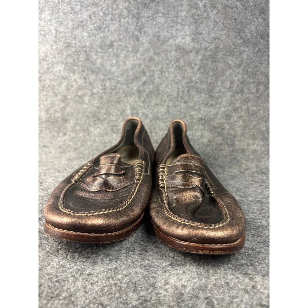 G.H. Bass Weejuns Penny Loafers Womens 10 Metallic Bronze Leather Slip On Shoes